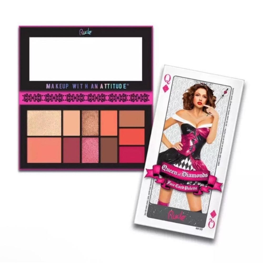 Rude Queen of Diamonds Pink & Neutral Face Card Palette